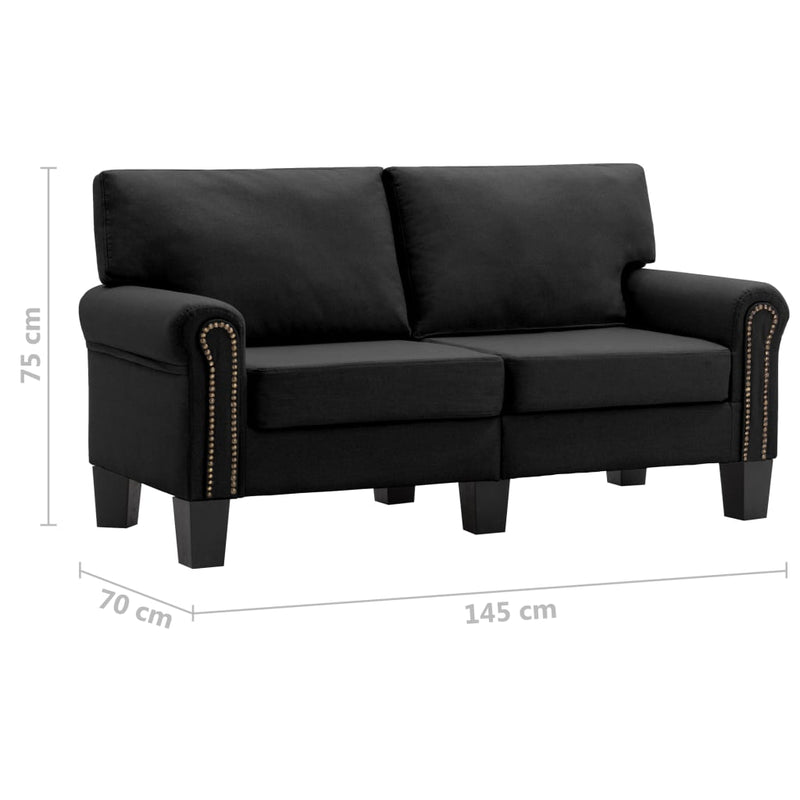 Dealsmate  2-Seater Sofa Black Fabric