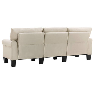 Dealsmate  3-Seater Sofa Cream Fabric