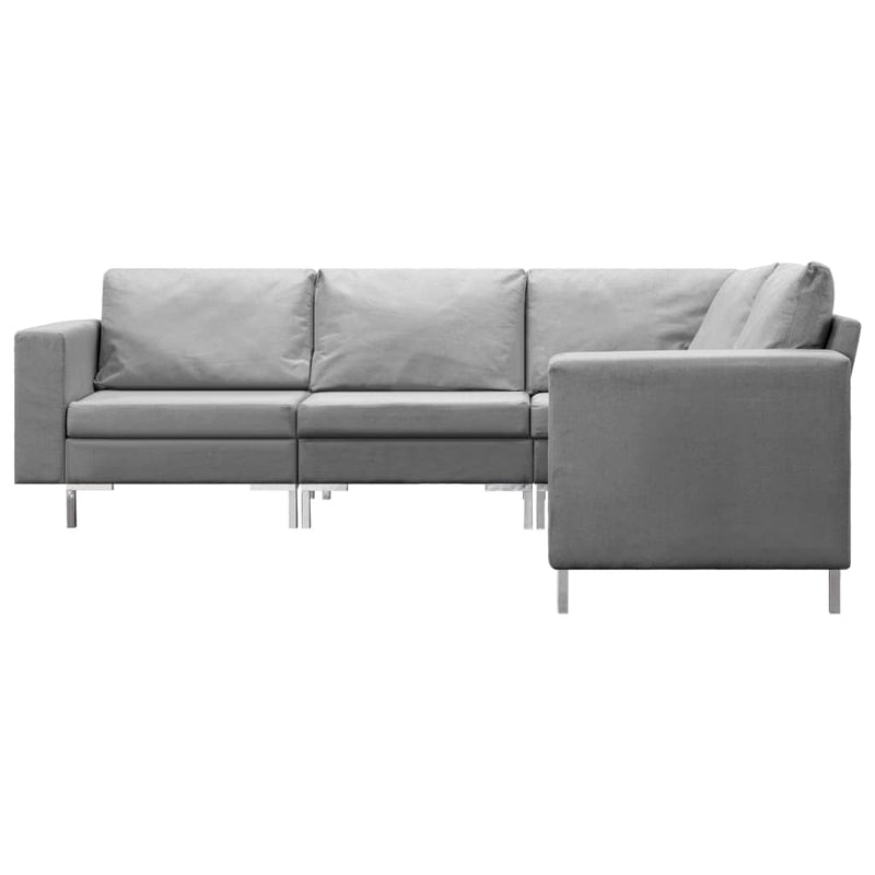 Dealsmate  5 Piece Sofa Set Fabric Light Grey