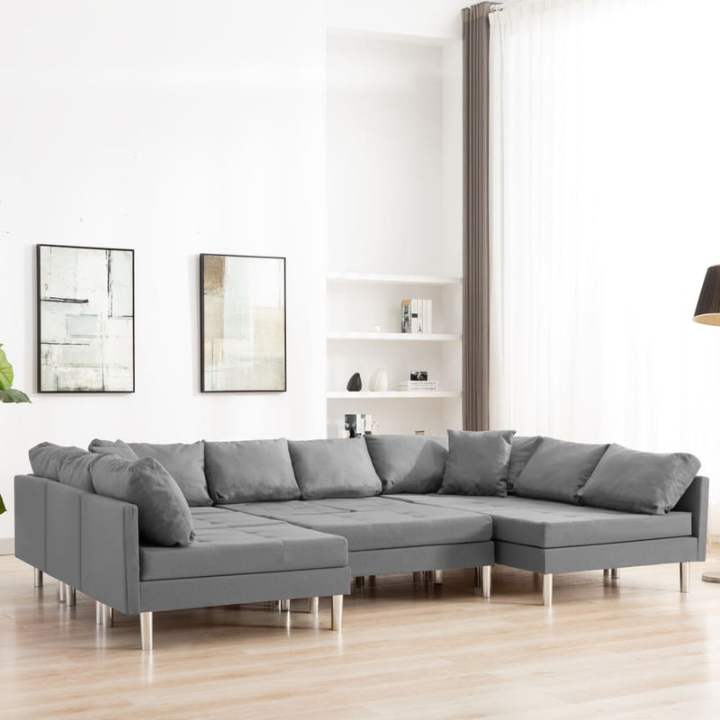 Dealsmate  Sectional Sofa Fabric Light Grey
