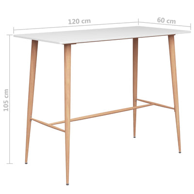 Dealsmate  Bar Table White 120x60x105 cm