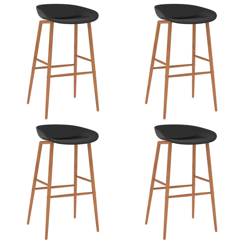 Dealsmate  Bar Chairs 4 pcs Black