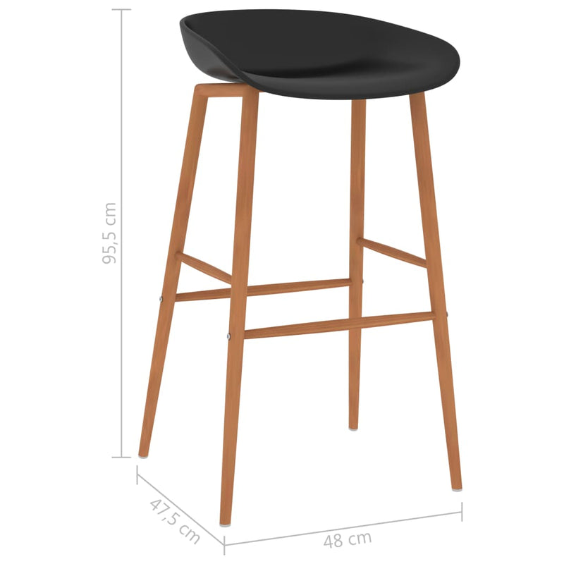 Dealsmate  Bar Chairs 4 pcs Black