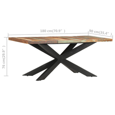 Dealsmate  Dining Table 180x90x76 cm Solid Reclaimed Wood