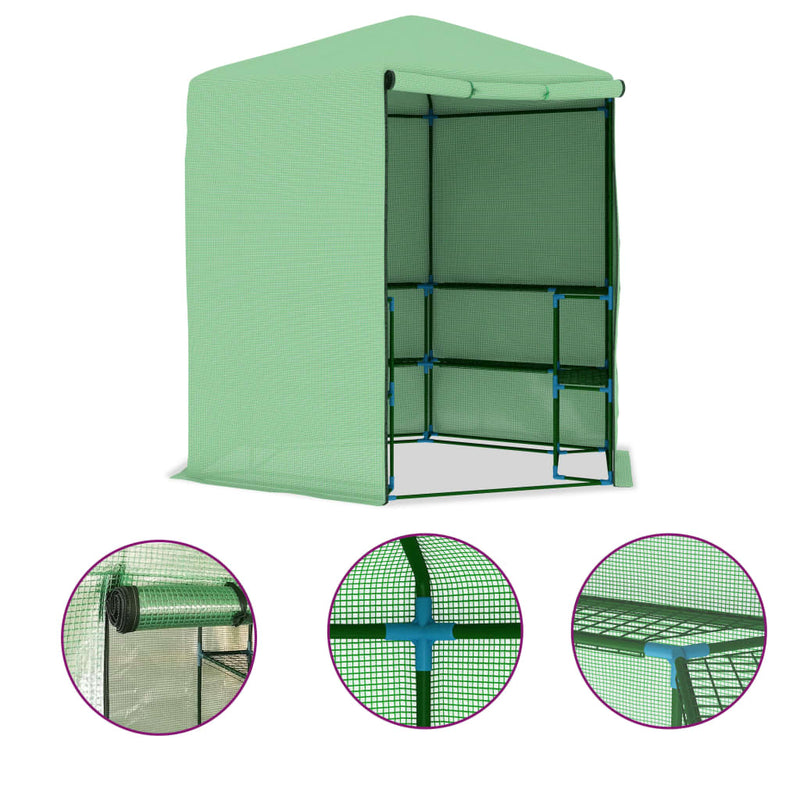 Dealsmate  Greenhouse with Shelves Steel 227x223 cm