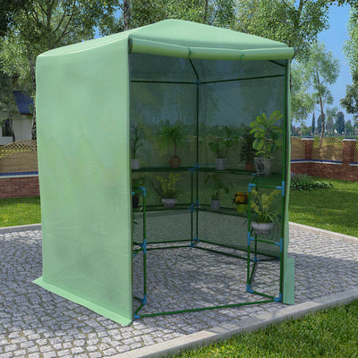 Dealsmate  Greenhouse with Shelves Steel 227x223 cm