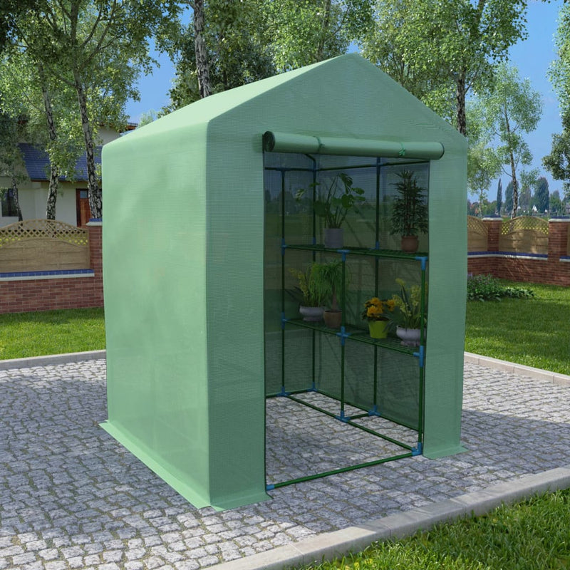 Dealsmate  Greenhouse with Shelves Steel 143x143x195 cm