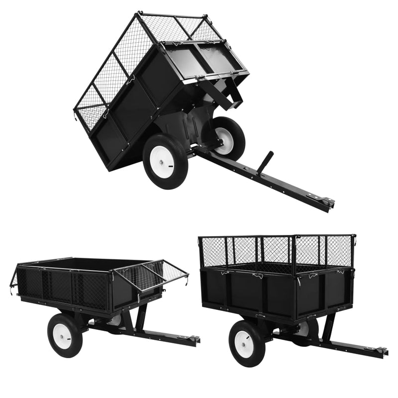 Dealsmate  Tipping Trailer for Lawn Mower 300 kg Load