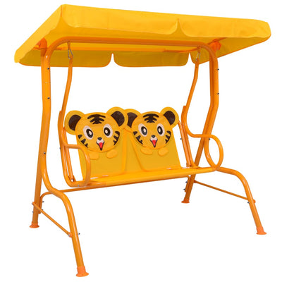 Dealsmate  Kids Swing Bench Yellow 115x75x110 cm Fabric