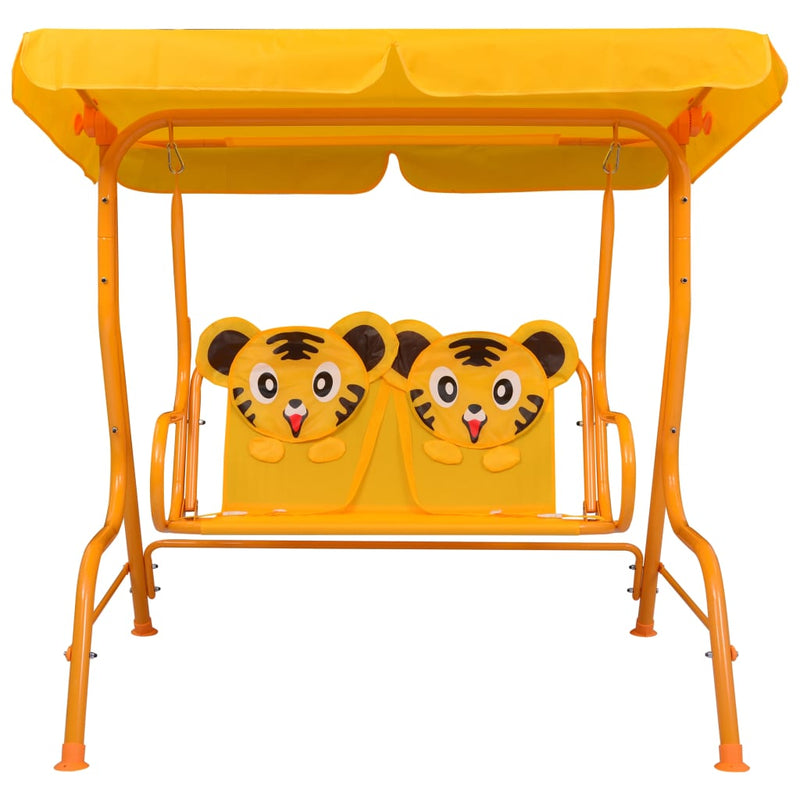 Dealsmate  Kids Swing Bench Yellow 115x75x110 cm Fabric