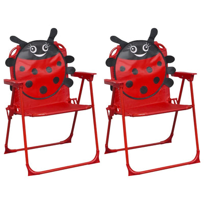 Dealsmate  Kids' Garden Chairs 2 pcs Red Fabric