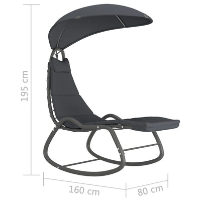 Dealsmate  Garden Swing Chair Grey 160x80x195 cm Fabric