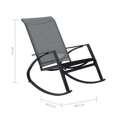 Dealsmate  Garden Rocking Chairs 2 pcs Textilene Dark Grey