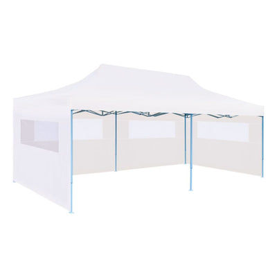 Dealsmate  Folding Pop-up Partytent with Sidewalls 3x6 m Steel White