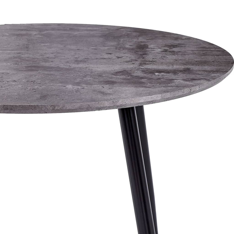 Dealsmate  Dining Table Concrete and Black 90x73.5 cm MDF