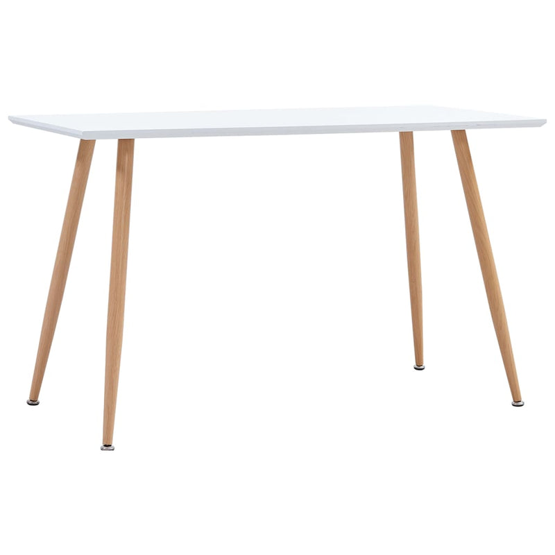 Dealsmate  Dining Table White and Oak 120x60x74 cm MDF