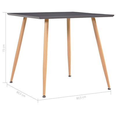 Dealsmate  Dining Table Grey and Oak 80.5x80.5x73 cm MDF