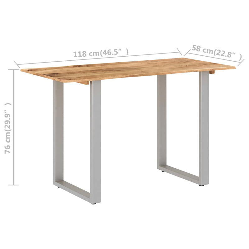 Dealsmate  Dining Table 118x58x76 cm Solid Acacia Wood
