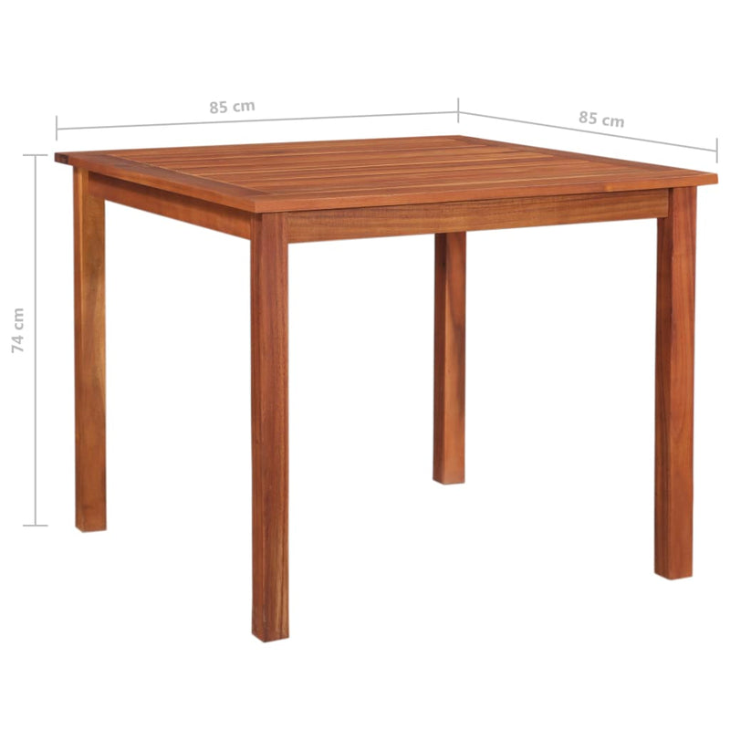 Dealsmate  Garden Table 85x85x74 cm Solid Acacia Wood