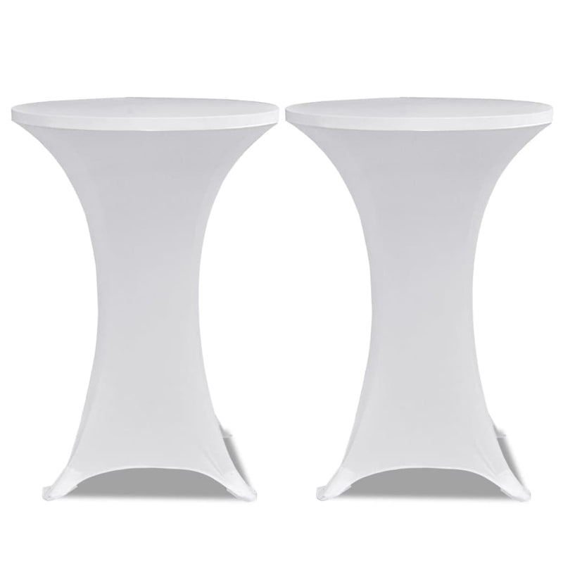 Dealsmate  Standing Table Cover Ø80 cm White Stretch 4 pcs
