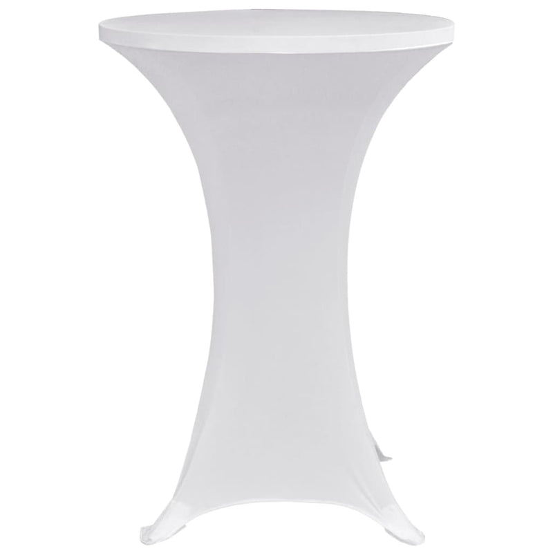 Dealsmate  Standing Table Cover Ø80 cm White Stretch 4 pcs