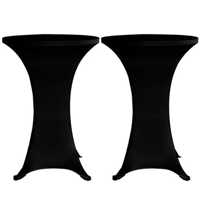 Dealsmate  Standing Table Cover Ø60 cm Black Stretch 4 pcs