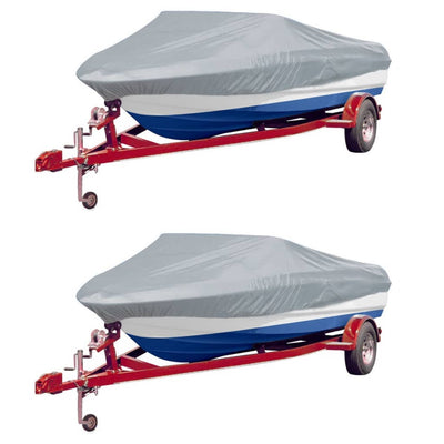 Dealsmate  Boat Covers 2 pcs Grey Length 519-580 cm Width 294 cm