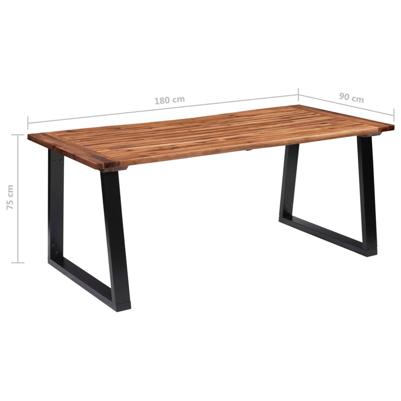 Dealsmate  Dining Table Solid Acacia Wood 180x90 cm