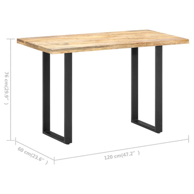 Dealsmate  Dining Table 120x60x76 cm Solid Mango Wood