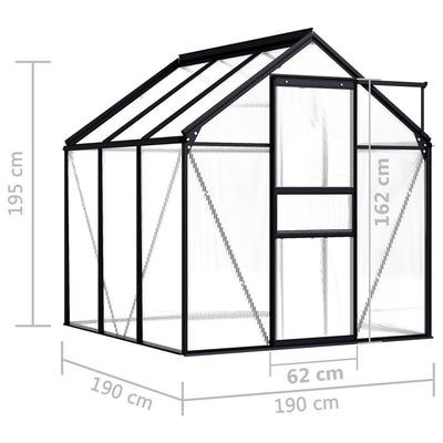 Dealsmate  Greenhouse Anthracite Aluminium 3.61 m²