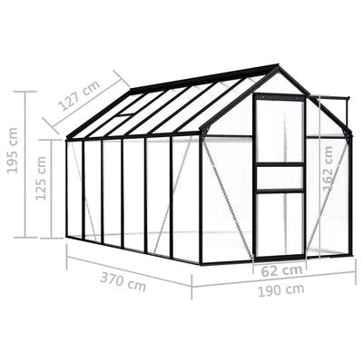 Dealsmate  Greenhouse Anthracite Aluminium 7.03 m²