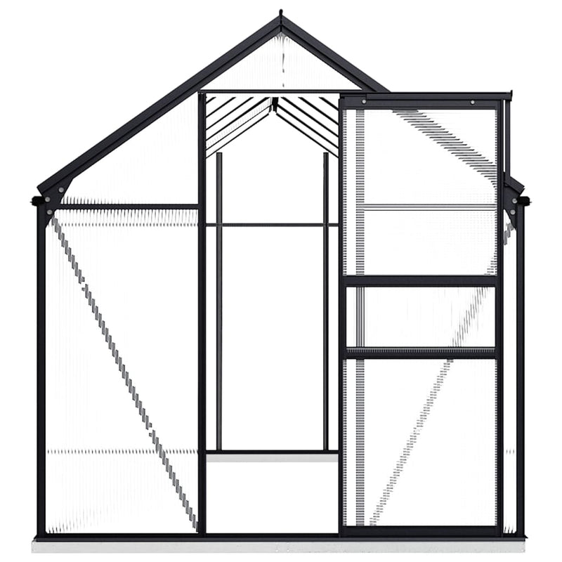 Dealsmate  Greenhouse with Base Frame Anthracite Aluminium 7.03 m²