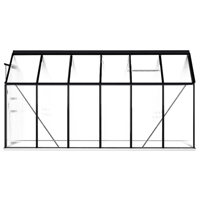 Dealsmate  Greenhouse with Base Frame Anthracite Aluminium 7.03 m²