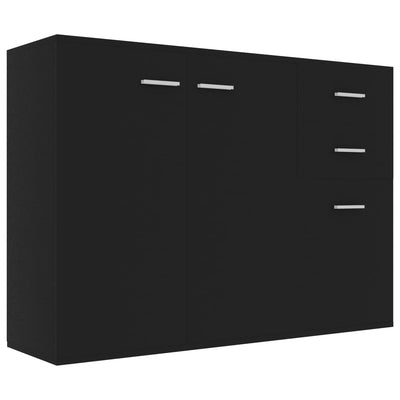 Dealsmate  Sideboard Black 105x30x75 cm Engineered Wood