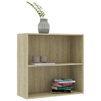 Dealsmate  2-Tier Book Cabinet Sonoma Oak 80x30x76.5 cm Chipboard