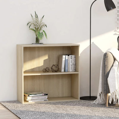 Dealsmate  2-Tier Book Cabinet Sonoma Oak 80x30x76.5 cm Chipboard