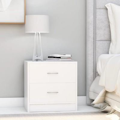Dealsmate  Bedside Cabinets 2 pcs White 40x30x40 cm Engineered Wood