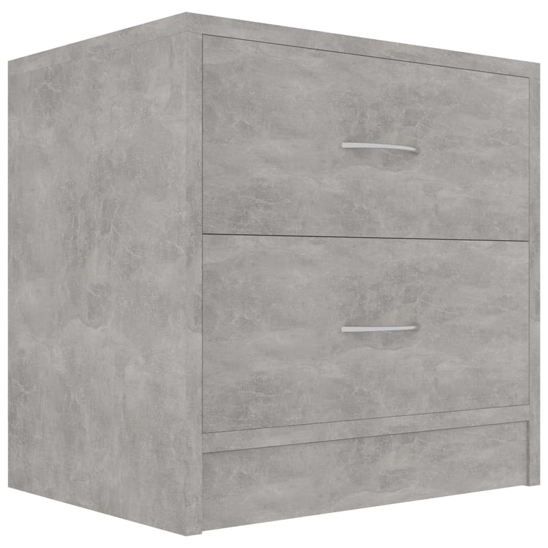 Dealsmate  Bedside Cabinets 2 pcs Concrete Grey 40x30x40 cm Engineered Wood