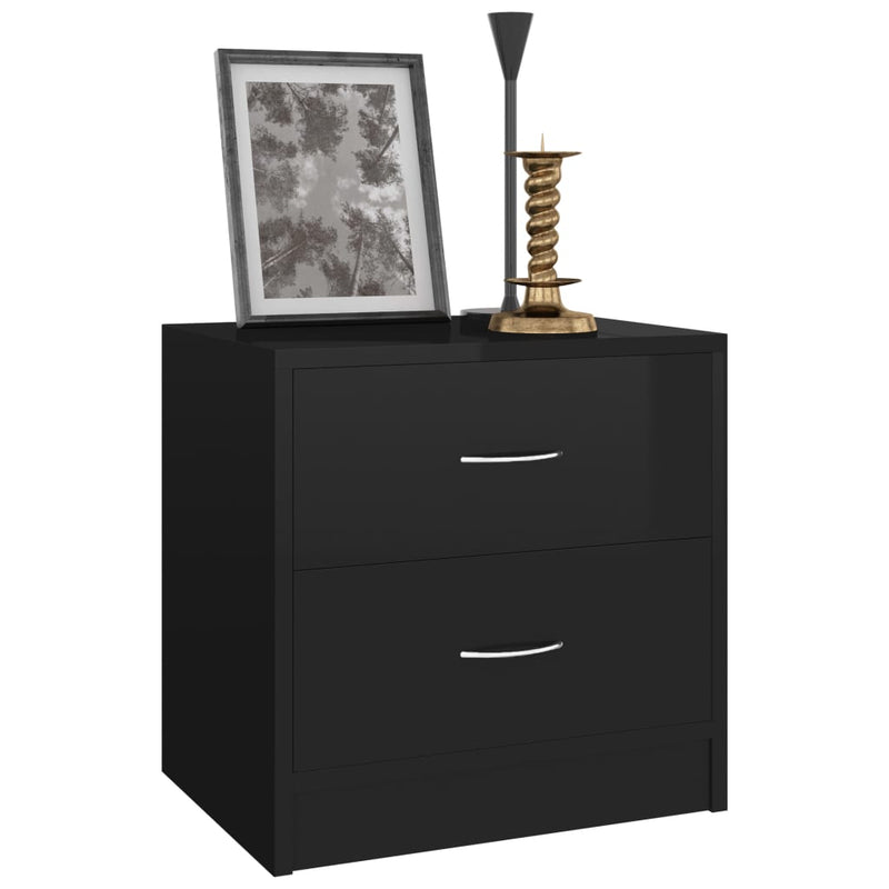 Dealsmate  Bedside Cabinet High Gloss Black 40x30x40 cm Engineered Wood