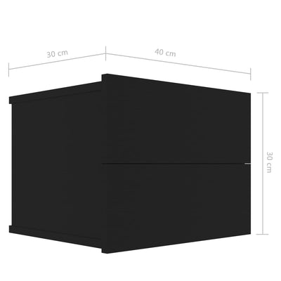 Dealsmate  Bedside Cabinet Black 40x30x30 cm Engineered Wood