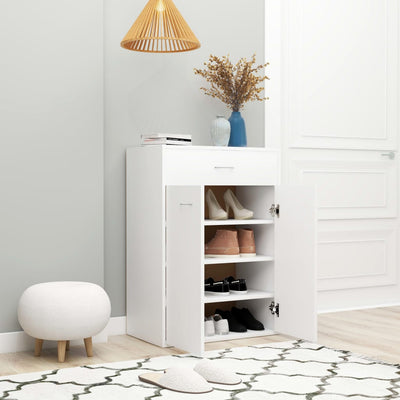 Dealsmate  Shoe Cabinet White 60x35x84 cm Engineered Wood