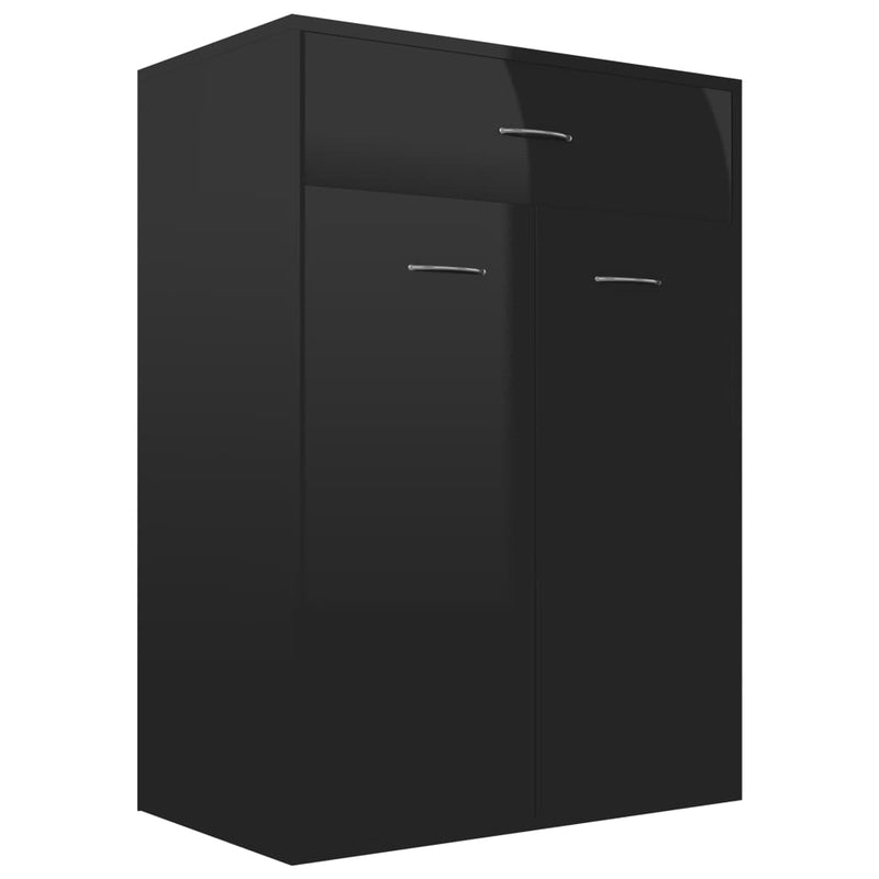Dealsmate  Shoe Cabinet High Gloss Black 60x35x84 cm Chipboard