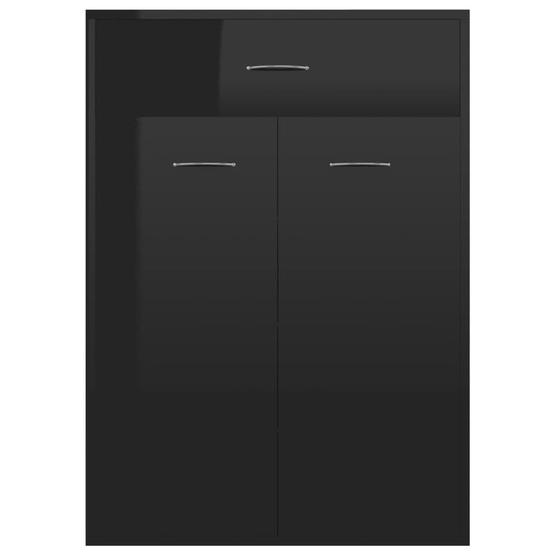 Dealsmate  Shoe Cabinet High Gloss Black 60x35x84 cm Chipboard