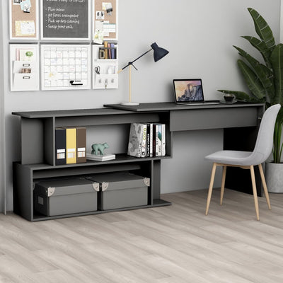 Dealsmate  Corner Desk Grey 200x50x76 cm Engineered Wood