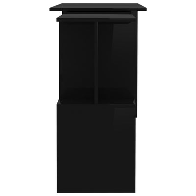 Dealsmate  Corner Desk High Gloss Black 200x50x76 cm Engineered Wood
