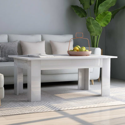 Dealsmate  Coffee Table High Gloss White 100x60x42 cm Engineered Wood