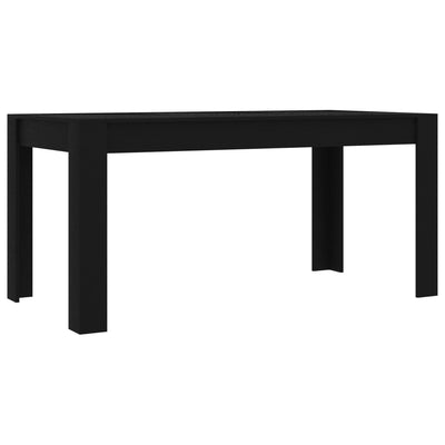 Dealsmate  Dining Table Black 160x80x76 cm Engineered Wood