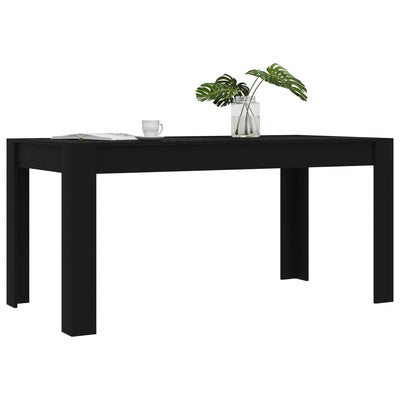Dealsmate  Dining Table Black 160x80x76 cm Engineered Wood