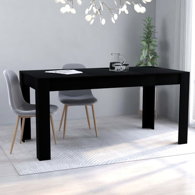 Dealsmate  Dining Table Black 160x80x76 cm Engineered Wood