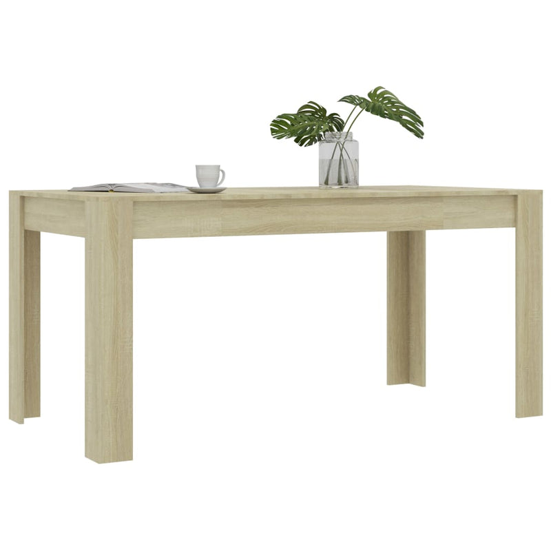 Dealsmate  Dining Table Sonoma Oak 160x80x76 cm Engineered Wood